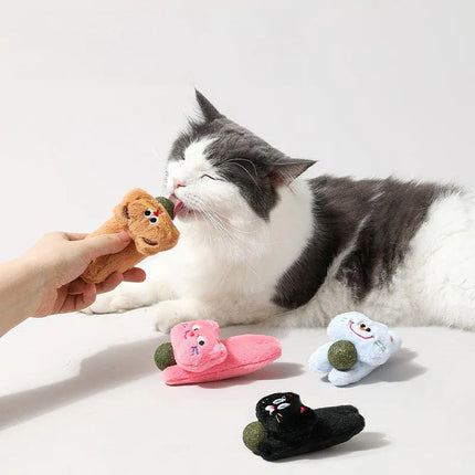 Ziggy Pupps Cat Soft Plush Cat Toy with Natural Catnip Ball Pink