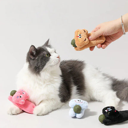 Ziggy Pupps Cat Soft Plush Cat Toy with Natural Catnip Ball Pink