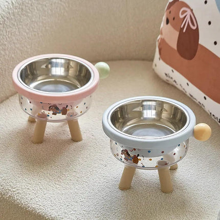 Ziggy Pupps Cat Stainless Steel Bowl Ideal For Food And Water Spill Proof Desing Non Slip Base 12 Mm