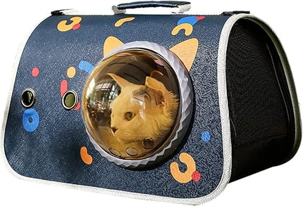 Ziggy Pupps Cat Starry Sky Pet Carrier Breathable Transparent Window Travel Bag Blue