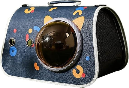 Ziggy Pupps Cat Starry Sky Pet Carrier Breathable Transparent Window Travel Bag Blue