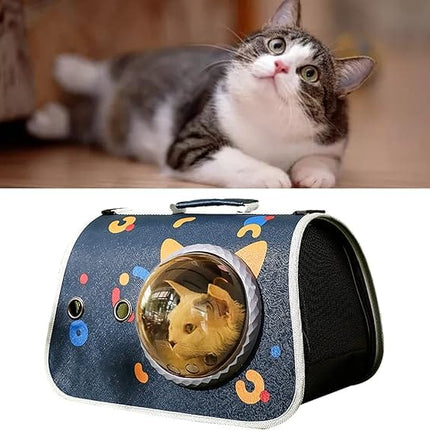 Ziggy Pupps Cat Starry Sky Pet Carrier Breathable Transparent Window Travel Bag Blue