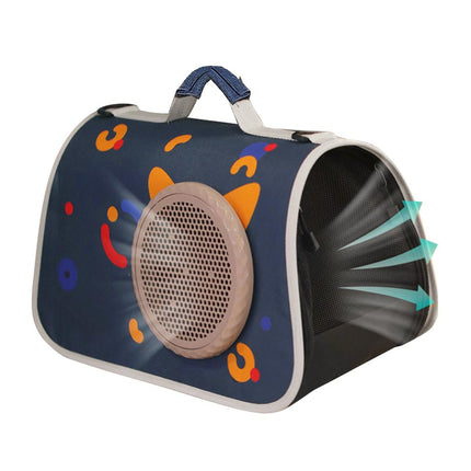 Ziggy Pupps Cat Starry Sky Pet Carrier Breathable Transparent Window Travel Bag Blue