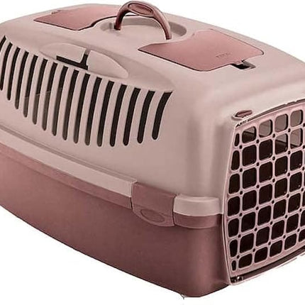 Ziggy Pupps Cat Stefanplast Gulliver 1 Light Pink & Red Carrier Crate 48x32x31cm for Pets 5-6kg 1 pcs