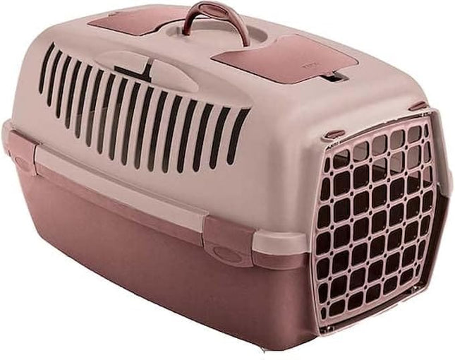 Ziggy Pupps Cat Stefanplast Gulliver 1 Light Pink & Red Carrier Crate 48x32x31cm for Pets 5-6kg 1 pcs