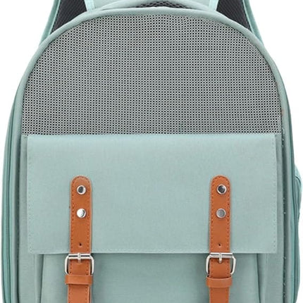 Ziggy Pupps Cat Vintage Style Cat Carrier Backpack Portable Mesh Travel Bag Mint Green