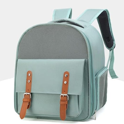 Ziggy Pupps Cat Vintage Style Cat Carrier Backpack Portable Mesh Travel Bag Mint Green