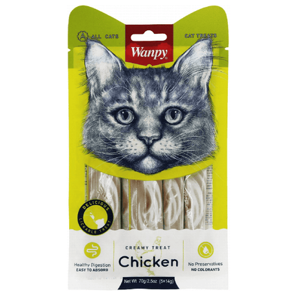 Ziggy Pupps Cat Wanpy Creamy Chicken Treats for All Cats 70 gr 5 Pcs