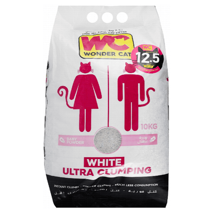 Ziggy Pupps Cat Wonder Cat White Ultra Clumping Litter Baby Powder Scent 10 kg
