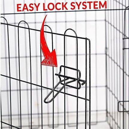 Ziggy Pupps Dog 6-Sided Metal Pet Playpen 58x58cm Panels Foldable Exercise Fence for Cats and Small Dogs