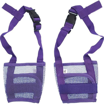 Ziggy Pupps Dog Adjustable Soft Mesh Muzzle for Puppies and Small Breeds Purple Comfort Fit XL