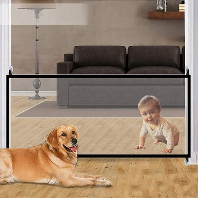 Ziggy Pupps Dog and cat Adjustable Mesh Pet Safety Barrier Gate No-Drill Mesh Protection Guard for Dogs And Puppies 80cm x 40-180cm
