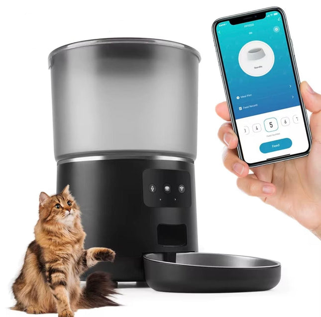 Ziggy Pupps Dog and cat Automatic Cat Feeder Wifi Pet Dog Food Dispenser Black