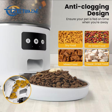 Ziggy Pupps Dog and cat Automatic Cat Feeder Wifi Pet Dog Food Dispenser Black