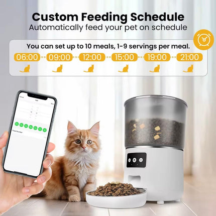 Ziggy Pupps Dog and cat Automatic Cat Feeder Wifi Pet Dog Food Dispenser Black