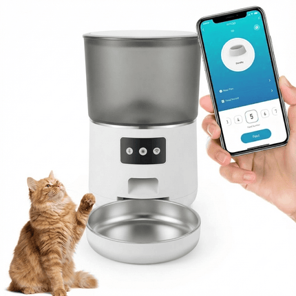 Ziggy Pupps Dog and cat Automatic Cat Feeder Wifi Pet Dog Food Dispenser White
