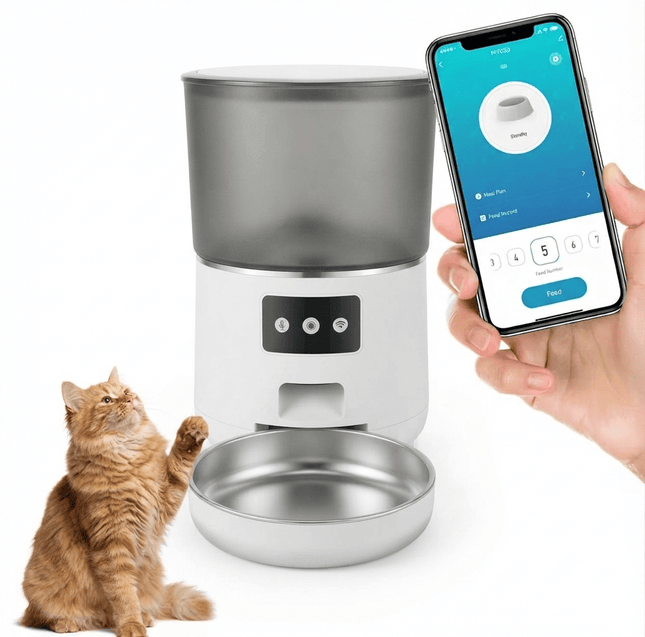 Ziggy Pupps Dog and cat Automatic Cat Feeder Wifi Pet Dog Food Dispenser White