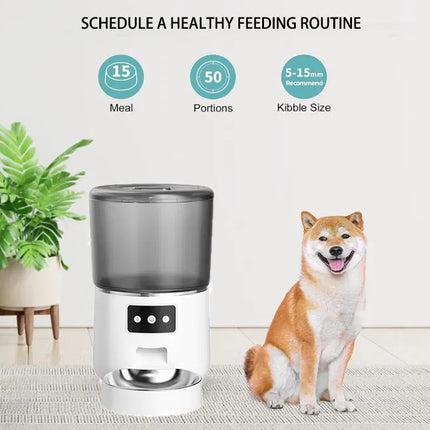 Ziggy Pupps Dog and cat Automatic Cat Feeder Wifi Pet Dog Food Dispenser White