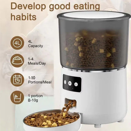 Ziggy Pupps Dog and cat Automatic Cat Feeder Wifi Pet Dog Food Dispenser White