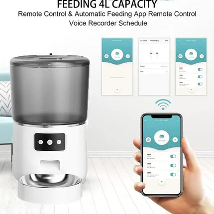 Ziggy Pupps Dog and cat Automatic Cat Feeder Wifi Pet Dog Food Dispenser White