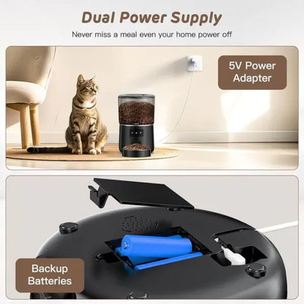 Ziggy Pupps Dog and cat Automatic Cat Feeder Wifi Pet Dog Food Dispenser White