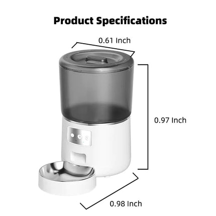 Ziggy Pupps Dog and cat Automatic Cat Feeder Wifi Pet Dog Food Dispenser White