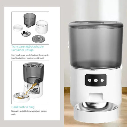 Ziggy Pupps Dog and cat Automatic Cat Feeder Wifi Pet Dog Food Dispenser White