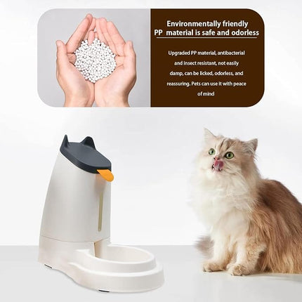 Ziggy Pupps Dog and cat Automatic Pet Food Feeder Dispenser Cute Cat Ears Design Dry Food Feeder for Cats And Small Dogs Dark grey