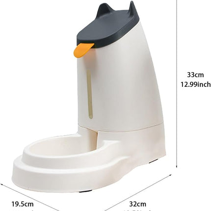 Ziggy Pupps Dog and cat Automatic Pet Food Feeder Dispenser Cute Cat Ears Design Dry Food Feeder for Cats And Small Dogs Dark grey