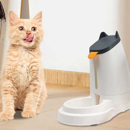 Ziggy Pupps Dog and cat Automatic Pet Food Feeder Dispenser Cute Cat Ears Design Dry Food Feeder for Cats And Small Dogs Dark grey