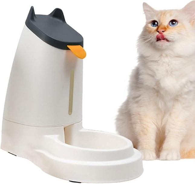 Ziggy Pupps Dog and cat Automatic Pet Food Feeder Dispenser Cute Cat Ears Design Dry Food Feeder for Cats And Small Dogs Dark grey