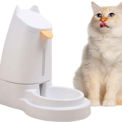 Ziggy Pupps Dog and cat Automatic Pet Food Feeder Dispenser Cute Cat Ears Design Dry Food Feeder for Cats And Small Dogs White