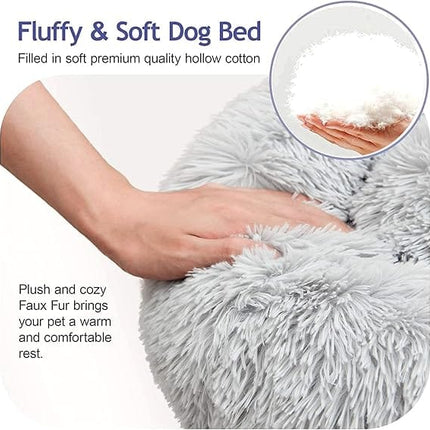 Ziggy Pupps Dog and cat Calming Donut Plush Pet Bed for Cats and Small Dogs 37 cm
