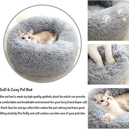 Ziggy Pupps Dog and cat Calming Donut Plush Pet Bed for Cats and Small Dogs 37 cm