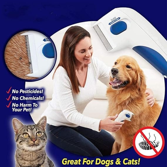 Ziggy Pupps Dog and cat Electronic Flea Killer Comb As Seen on TV Original Pesticide Free Grooming for Pets