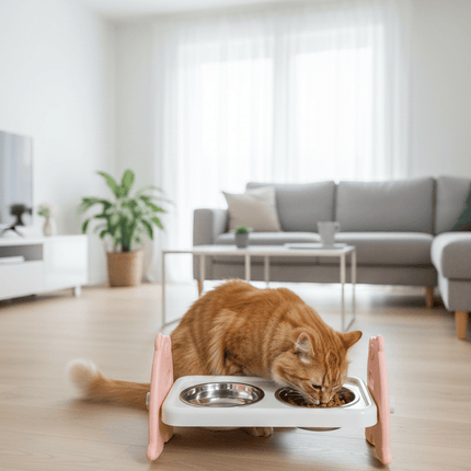 Ziggy Pupps Dog and cat Elevated Double Pet Bowl with Adjustable Tilted Stand