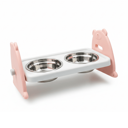 Ziggy Pupps Dog and cat Elevated Double Pet Bowl with Adjustable Tilted Stand