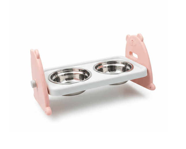 Ziggy Pupps Dog and cat Elevated Double Pet Bowl with Adjustable Tilted Stand