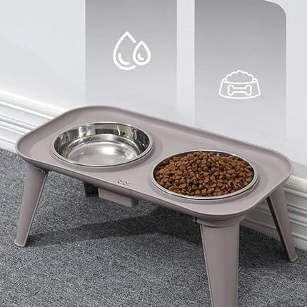 Ziggy Pupps Dog and cat Elevated Stainless Steel Pet Bowl Raised Spill Proof Feeder Small 37.5cm x 20.5cm x 13cm Black