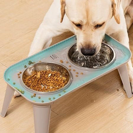 Ziggy Pupps Dog and cat Elevated Stainless Steel Pet Bowl Raised Spill Proof Feeder Small 37.5cm x 20.5cm x 13cm Black
