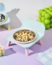 Ziggy Pupps Dog and cat Elevated Stainless Steel Pet Bowl with Stand Cute Chair Shaped Food And Water Feeder Pink