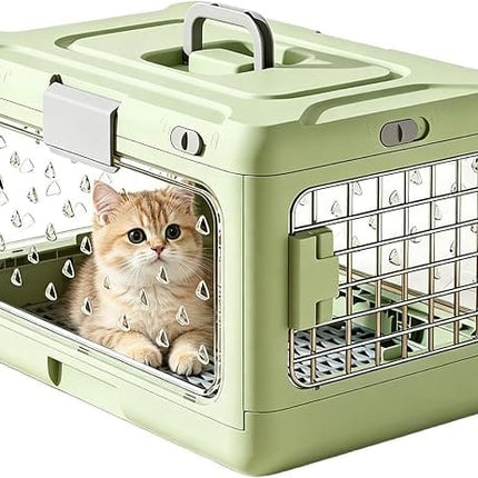 Ziggy Pupps Dog and cat Foldable Pet Travel Carrier Portable And Breathable Cage for Cats Light Green