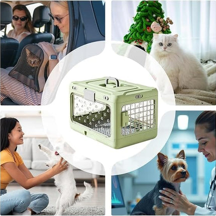 Ziggy Pupps Dog and cat Foldable Pet Travel Carrier Portable And Breathable Cage for Cats Light Green