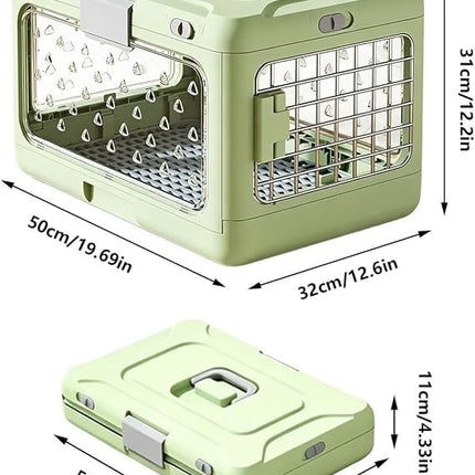 Ziggy Pupps Dog and cat Foldable Pet Travel Carrier Portable And Breathable Cage for Cats Light Green