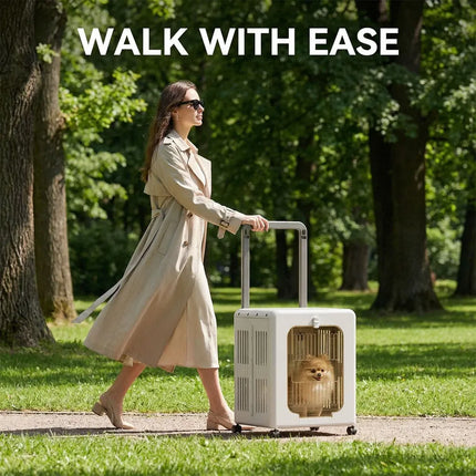 Ziggy Pupps Dog and cat Foldable Pet Trolley Case Portable Travel Carrier for Cats and Dogs Baby Blue