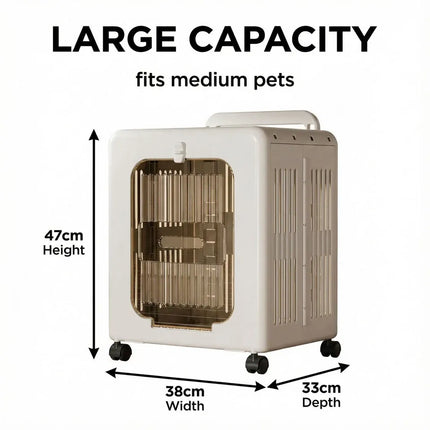 Ziggy Pupps Dog and cat Foldable Pet Trolley Case Portable Travel Carrier for Cats and Dogs Baby Blue