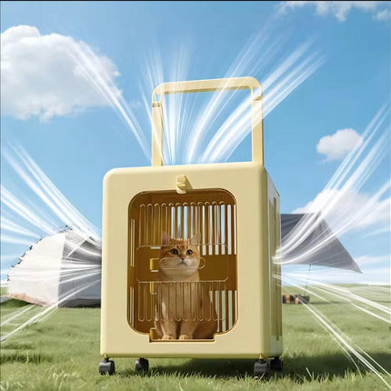 Ziggy Pupps Dog and cat Foldable Pet Trolley Case Portable Travel Carrier for Cats and Dogs Yellow