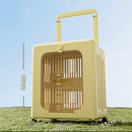 Ziggy Pupps Dog and cat Foldable Pet Trolley Case Portable Travel Carrier for Cats and Dogs Yellow