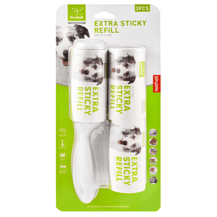 Ziggy Pupps Dog and cat Nunbell Green 12m Pet Lint Roller with Refills 60 Sheets