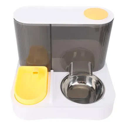 Ziggy Pupps Dog and cat Pet Feeder 2-in-1 Automatic Pet Feeder And Water Dispenser Station Yellow